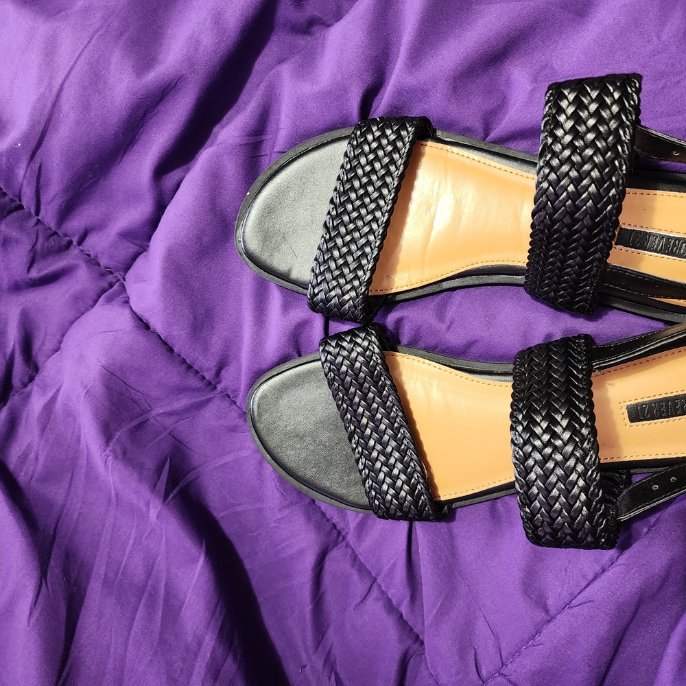 Forever 21 Elegant Black Woven Sandals